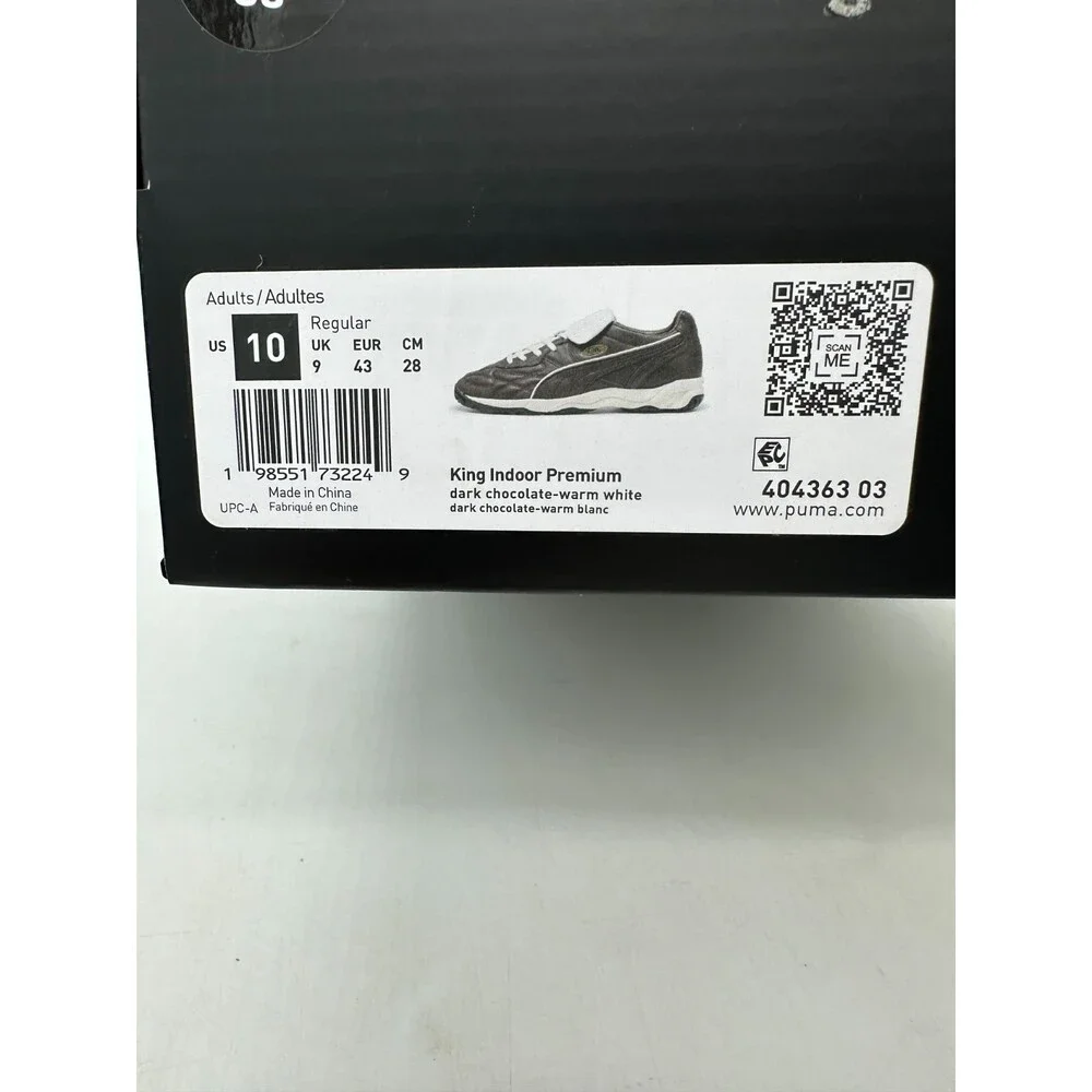 Puma King Indoor Men's Size 10 Brown White Leather Athletic Shoes 404363 03